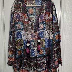 Johnny Was Floral Patchwork Tunic - Multicolor